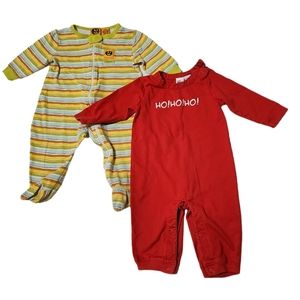 Two holiday baby sleeper/ romper Christmas and Halloween